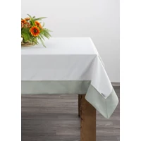 Kép 2/4 - sylvia-asztalterito-olivazold-szinu-szeles-peremmel-natur-140-x-180-cm-hangulatkep