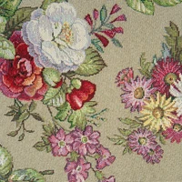 Kép 2/7 - viragmintas-gobelin-asztalterito-olivazold-140-x-180-cm-kozeli-minta
