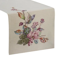 Kép 2/4 - viragmotivummal-diszitett-gobelin-asztalterito-natur-40-x-100-cm-5-cm-hs416842 1