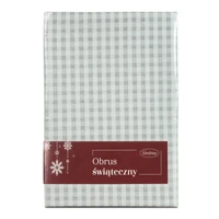 Kép 1/3 - karacsonyi-asztalterito-kockas-jacquard-anyagbol-ezust-szallal-ezust-85-x-85-cm