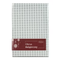 Kép 1/2 - karacsonyi-asztalterito-kockas-jacquard-anyagbol-ezust-szallal-ezust-40-x-140-cm
