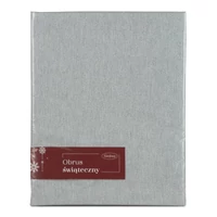 Kép 1/3 - egyszinu-karacsonyi-asztalterito-fenyes-szallal-atszove-ezust-135-x-180-cm-hs419767
