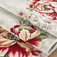 Kép 4/5 - viragos-gobelin-terito-zsenilia-fonalbol-natur-piros-140-x-180-cm-5-cm-hs425763 3