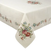 Kép 2/5 - viragmintas-gobelin-asztalterito-zsenilia-fonalbol-natur-140-x-180-cm-5-cm-hs425776 1