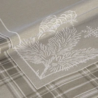 Kép 4/4 - holly-gobelin-karacsonyi-asztalterito-sotet-bezs-90-x-90-cm-5-cm-hullam