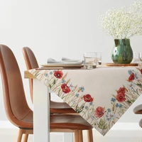 Kép 1/6 - pipacsos-gobelin-asztalterito-natur-100-x-100-cm-hs454429