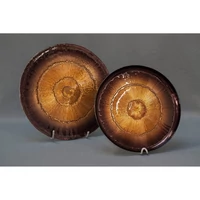 Kép 3/3 - bonita-dekorativ-uveg-tal-barna-narancssarga-33-x-33-x-3-cm-hs382925-hatterrel
