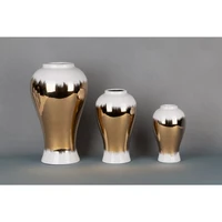 Kép 3/4 - tala-01-keramia-vaza-feher-arany-17-x-17-x-26-cm-hs401847-kollekcio
