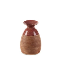 Kép 1/5 - elda-keramia-vaza-piros-vilagosbarna-16-x-15-x-22-cm