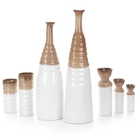 Kép 3/6 - erina-keramia-vaza-feher-barna-13-x-13-x-35-cm-kollekcio