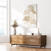 Kép 3/3 - ginkgo-leveleket-abrazolo-kezzel-festett-falikep-496-arany-80-x-100-cm-hangulatkep