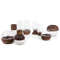 Kép 2/4 - grace1-02-dekorativ-gyertyatarto-uvegbol-es-fabol-feher-barna-15-x-26-cm-hs396848 1