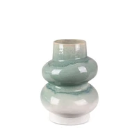 Kép 1/6 - liana-keramia-vaza-kremszin-menta-17-x-17-x-23-cm
