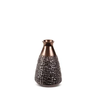 Kép 1/6 - morena-keramia-vaza-acelszurke-bronz-13-x-13-x-20-cm