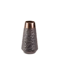Kép 1/6 - morena-keramia-vaza-acelszurke-bronz-14-x-14-x-26-cm