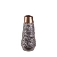 Kép 1/6 - morena-keramia-vaza-acelszurke-bronz-16-x-16-x-34-cm