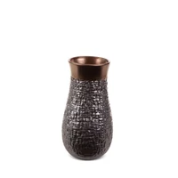 Kép 1/6 - morena-keramia-vaza-acelszurke-bronz-14-x-14-x-27-cm