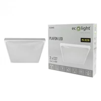 Kép 6/6 - EcoLight ø295mm négyzet alakú fehér színű mennyezeti lámpa 2xE27-es foglalattal