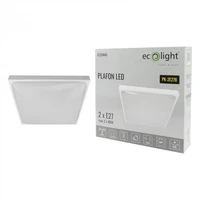 Kép 6/6 - EcoLight ø295mm négyzet alakú fehér színű mennyezeti lámpa 2xE27-es foglalattal