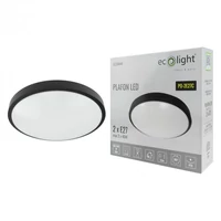 Kép 5/5 - EcoLight ø310 mm kerek fekete színű kerek mennyezeti lámpa 2xE27-es foglalattal