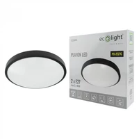 Kép 5/5 - EcoLight ø310 mm kerek fekete színű kerek mennyezeti lámpa 2xE27-es foglalattal