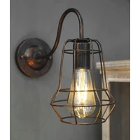 Kép 8/8 - Fali lámpa indrusztriál stílusú sötétbarna 33x15x27,5 cm 5