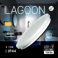 Kép 1/3 - Lagoon 12 W-os ø230 mm kerek natúr fehér mennyezeti lámpa IP44-es védettségű