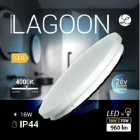 Kép 1/3 - Lagoon 16 W-os ø230 mm kerek natúr fehér mennyezeti lámpa IP44-es védettségű