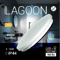 Kép 1/3 - Lagoon 16 W-os ø230 mm kerek natúr fehér mennyezeti lámpa IP44-es védettségű