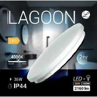 Kép 1/3 - Lagoon 36 W-os ø350 mm kerek natúr fehér mennyezeti lámpa IP44-es védettségű