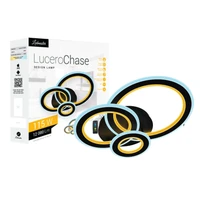 Kép 4/4 - Lucero Chase 115 W-os 50 cm átmérőjű fekete LED távirányítós és mobil applikációval vezérelhető mennyezeti lámpa