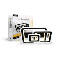 Kép 4/4 - Lucero Marshall 140 W-os 50 cm átmérőjű fekete LED távirányítós és mobil applikációval vezérelhető mennyezeti lámpa