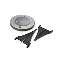 Kép 2/10 - MasterLED Földbe szúrható 0 4 W-os kerek napelemes lámpa 4 SMD