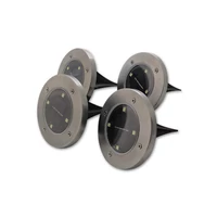 Kép 1/10 - MasterLED Földbe szúrható 0 4 W-os kerek napelemes lámpa 4 SMD