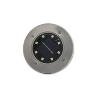 Kép 2/10 - MasterLED Földbe szúrható 0 8 W-os kerek napelemes lámpa 8 SMD