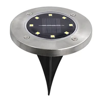 Kép 4/10 - MasterLED Földbe szúrható 0 8 W-os kerek napelemes lámpa 8 SMD