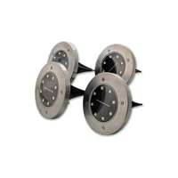 Kép 1/10 - MasterLED Földbe szúrható 0 8 W-os kerek napelemes lámpa 8 SMD