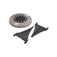 Kép 2/2 - MasterLED Földbe szúrható 1 W-os kerek napelemes lámpa 12 SMD