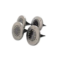 Kép 1/2 - MasterLED Földbe szúrható 1 W-os kerek napelemes lámpa 12 SMD