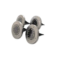 Kép 1/2 - MasterLED Földbe szúrható 1 W-os kerek napelemes lámpa 12 SMD