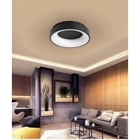 Kép 3/4 - MasterLED Galaxis Nova 54 W-os 40x8 cm fekete LED távirányítós mennyezeti lámpa