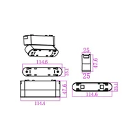 Kép 2/2 - MasterLED LUXO Mágneses lámparendszer aljzat fekete színben 48V Linea 6 W-os lámpához