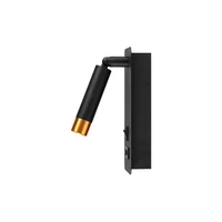 Kép 3/5 - MasterLED Piero G9-es foglalatú + LED-es fekete-arany fali lámpa USB csatlakozóval egy kapcsolóval