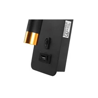 Kép 4/5 - MasterLED Piero G9-es foglalatú + LED-es fekete-arany fali lámpa USB csatlakozóval egy kapcsolóval
