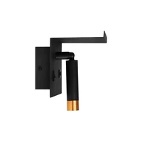 Kép 3/3 - MasterLED Piero G9-es foglalatú + LED-es fekete-arany fali polc lámpa USB csatlakozóval