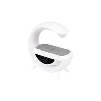 Kép 2/7 - MasterLED QI 5W-os RGB újratölthető asztali lámpa beépített vezeték nélküli telefontöltővel és hangszóróval
