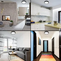 Kép 2/2 - MasterLED Solen Ø330 mm kerek fekete mennyezeti lámpa E27 foglalattal