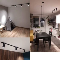 Kép 3/3 - MasterLED Tangi fekete 1 fázisú sínre szerehető lámpa keret GU10-es foglalattal