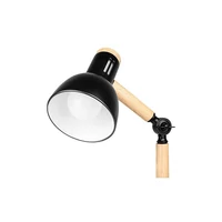 Kép 4/6 - MasterLED Woody asztali lámpa fekete/tölgy színben E27-es foglalattal