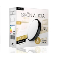 Kép 2/3 - Skön Alicia 24 W-os ø400 mm kerek natúr fehér fekete színű mennyezeti lámpa IP20-as védettségű